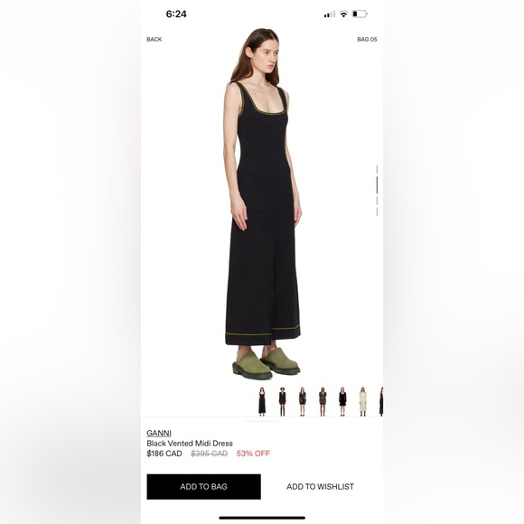 Ganni Black Vented Mini Dress - Picture 4 of 8